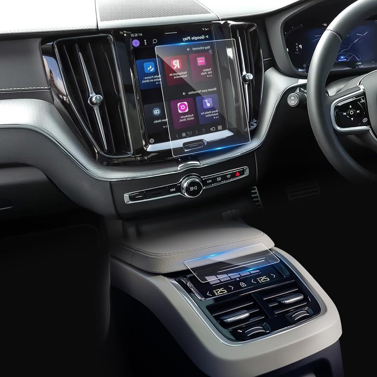 Set van 2 Geharde Glas Screen Protectors voor Volvo Modellen 2017-2024, 9H Anti-Scratch, Navigatiescherm Bescherming, Duurzaam en Krasbestendig