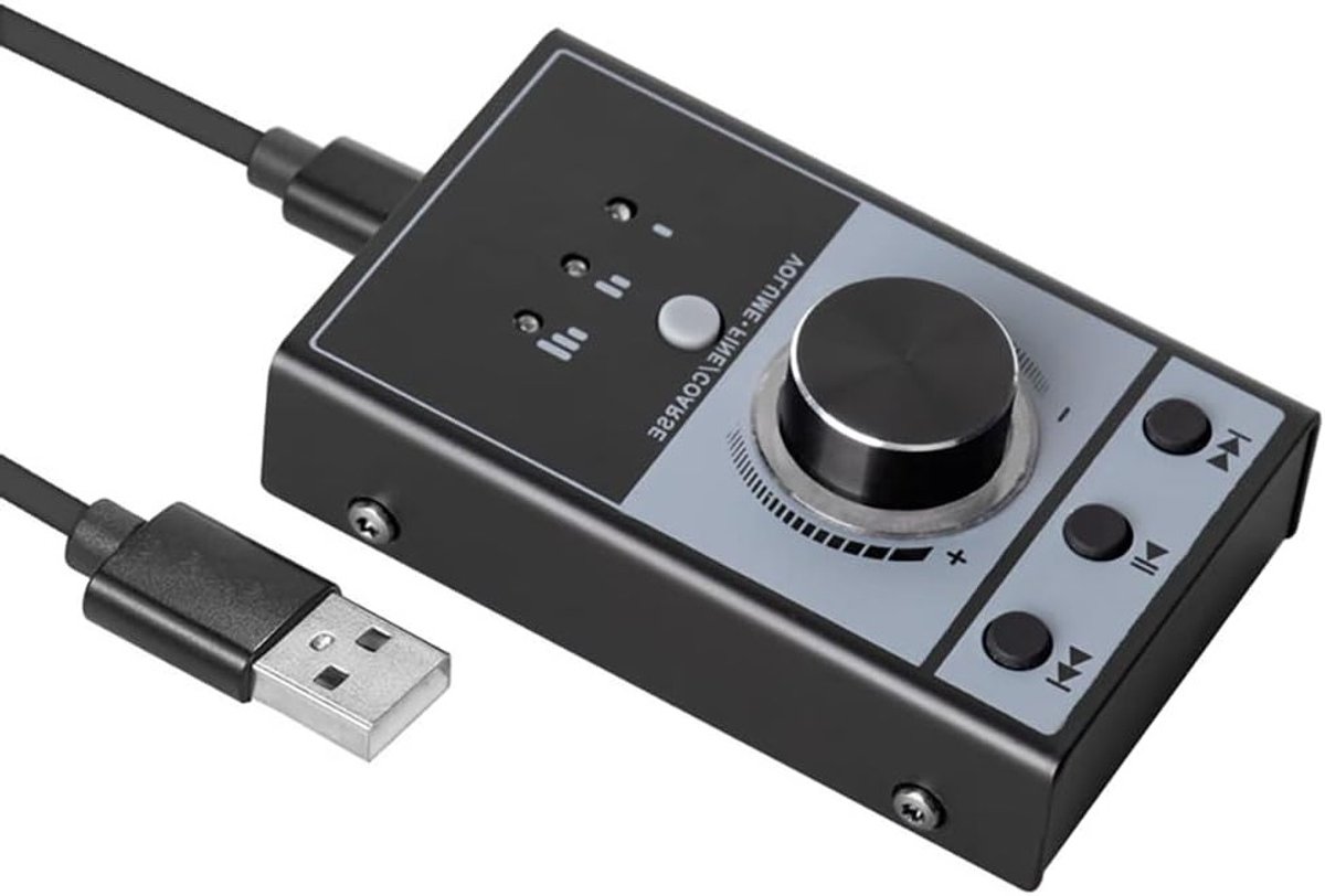 USB Volume Controller voor PC met Mute Switch, 3 Geluidsmodi en Plug & Play Functie voor Gemakkelijke Volume Controle
