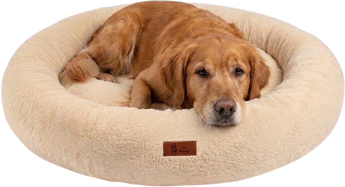 Pet Perfect Orthopedische Hondenmand – Donut Hondenmand – Hondenkussen – Hondenbed – Wasbaar - 100 cm - Beige