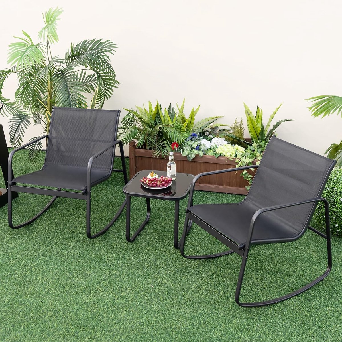 Luxe Poly Rattan Tuinset – Weerbestendig – Zwart – Industrohome