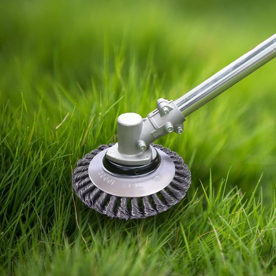 Staaldraad Borstelkop - Onkruidborstel Grastrimmer - Onkruid Verwijderen - Robuuste Mangaanstaal - 15 cm - Zilver — afbeelding 2
