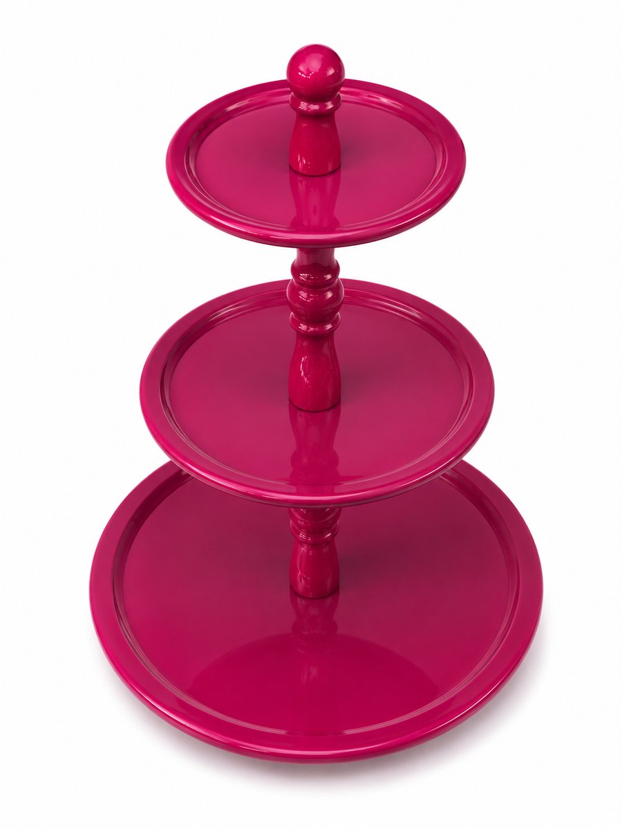 Colmore by Diga 3 laags houten gekleurde etagere Fuchsia Paars 50 x 50 x 84 cm