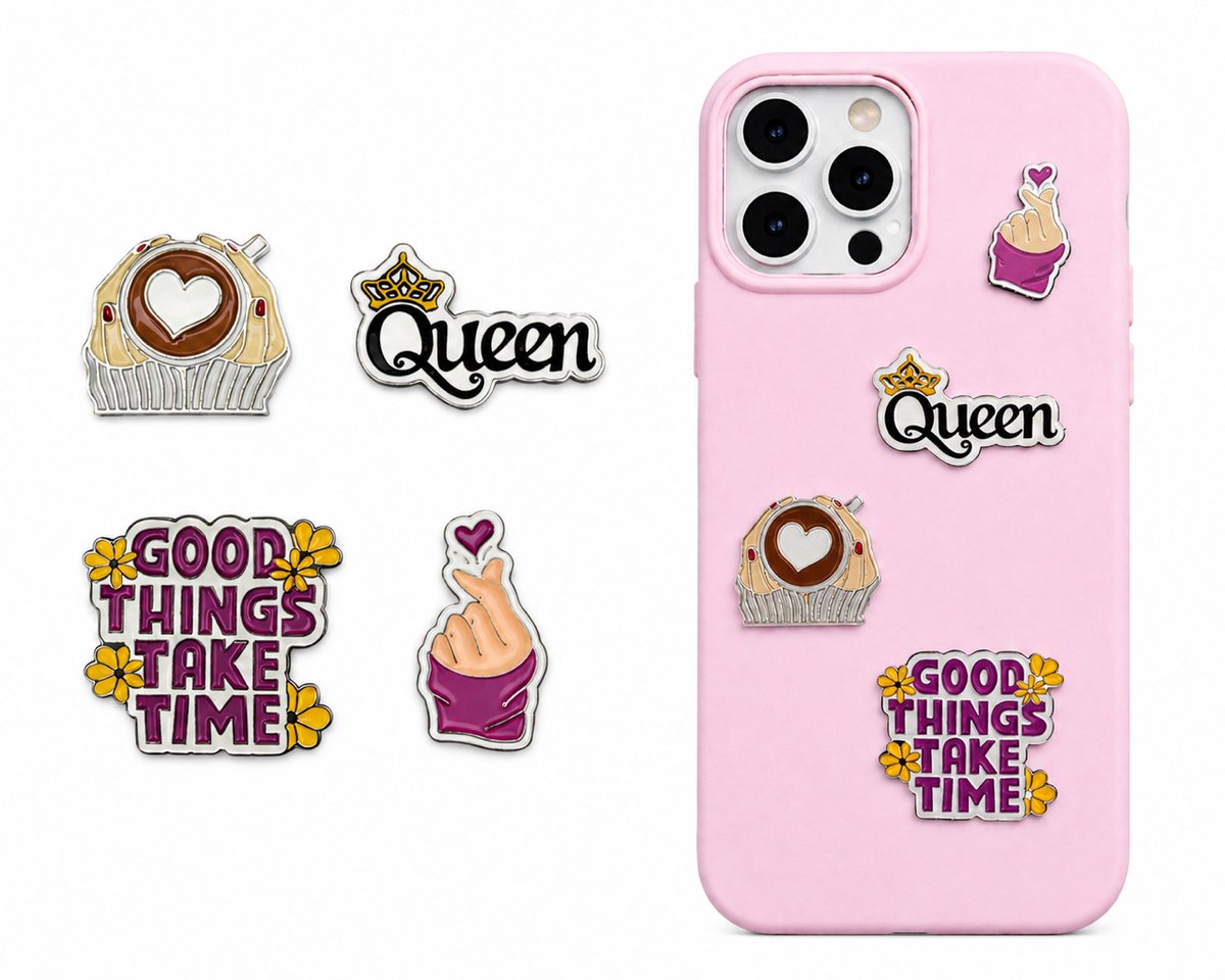 Luxe Set van 4 Metalen Stickers – Girly Motivation Set – Telefoon, Laptop & iPad – Lé Shyn