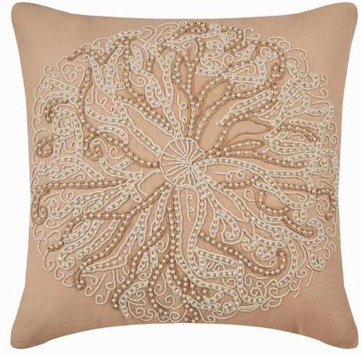 Decoratieve Kussenhoes - Sierkussenhoes Strandstijl - Woonkamer Decoratie - 100% Handgemaakt - 50 x 50 cm - Beige