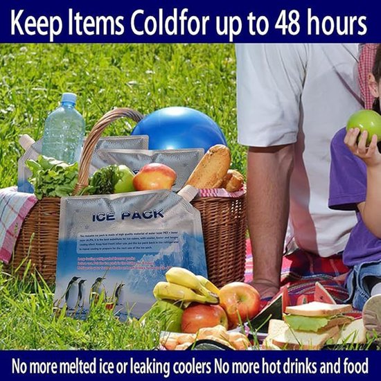 Koelelementen voor koelbox - Herbruikbare ijspacks - Picknick en kamperen - Langdurige koeling - 350 ml capaciteit — afbeelding 3
