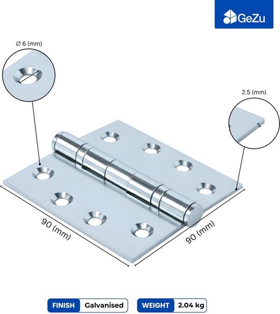 GeZu Impex porte plat loquet 120 x 35 mm Galvanoplastie