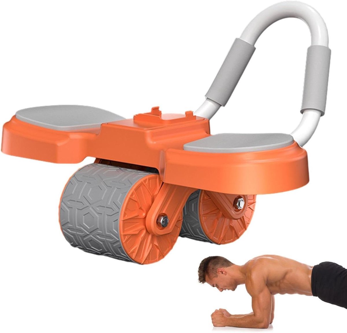 Buikoefenrol, verstelbare buikwiel-oefenwielen voor buikspieren, compacte kern oefenapparatuur, buiktrainer met slimme timers en tellers voor dames en heren