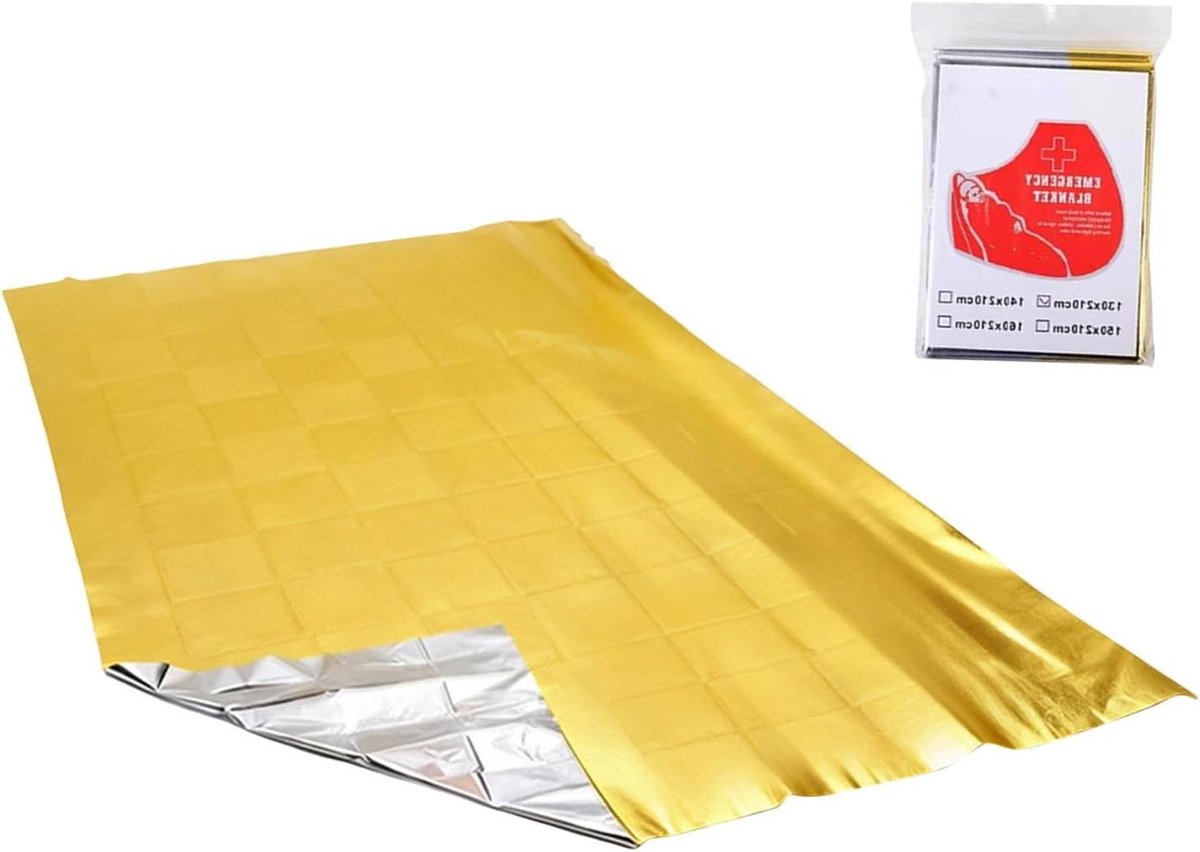 Thermische Overlevingsdekens,Reflecterende Folie En Waterdicht Zeil,130 x 210 cm Thermische Veiligheidsdeken | Voor Outdoor Activiteiten Zoals Hiken Reizen Klimmen In De Winter En Bij Koud