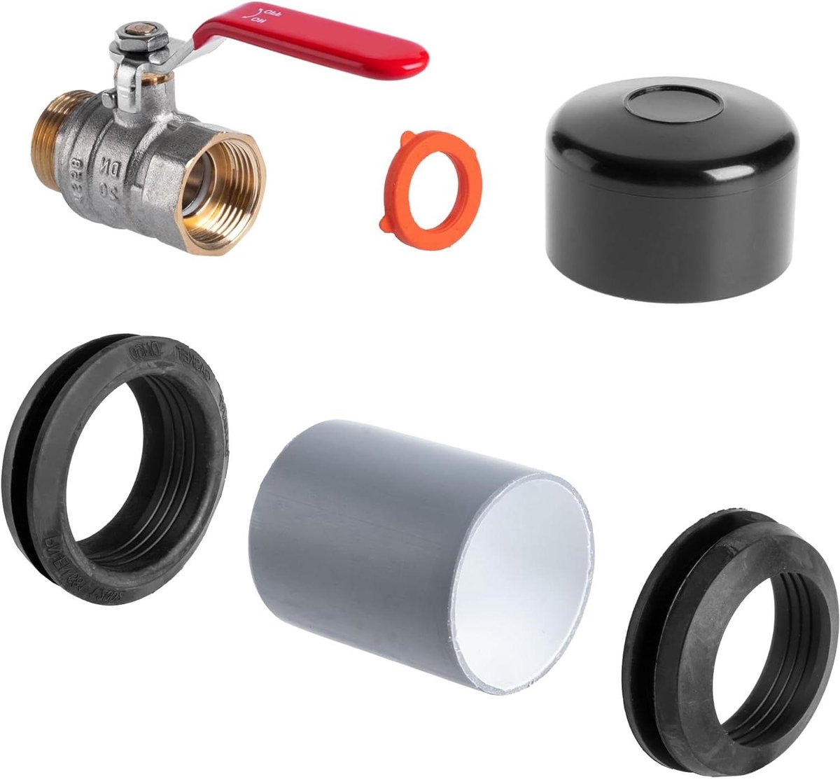 Regenton Koppeling - Water Verzamelaar - Tuin Besproeien - Maatwerk Systeem - Set - Zilver