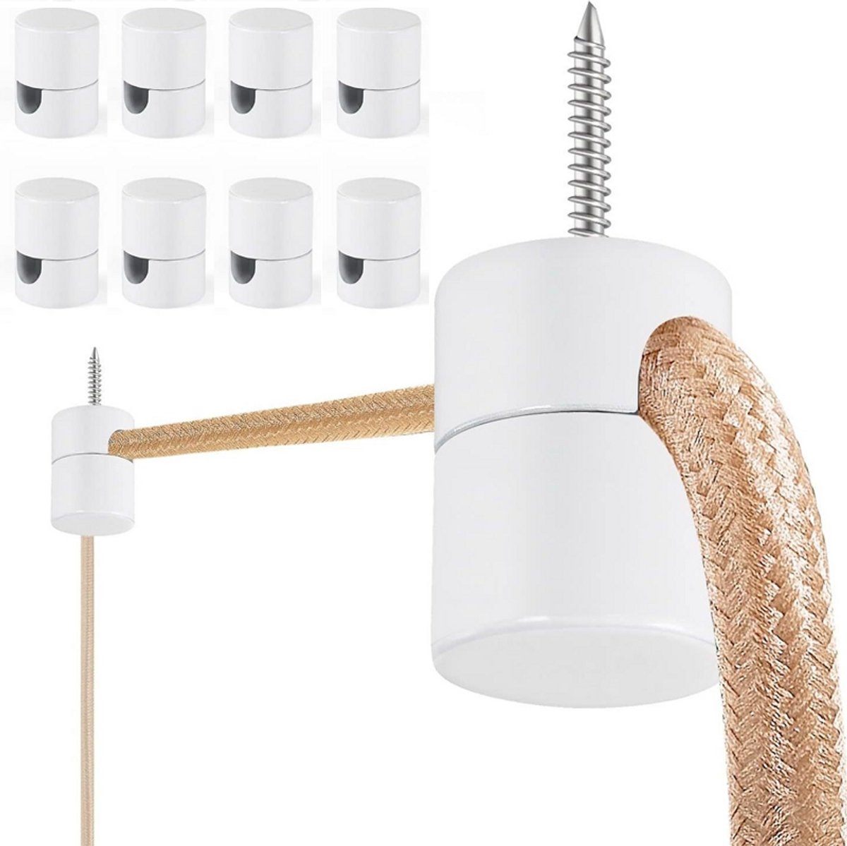10 Stuks Plafondhaak - Metaal - Ophang Haak - Inclusief Schroeven - Professionele Plafondh