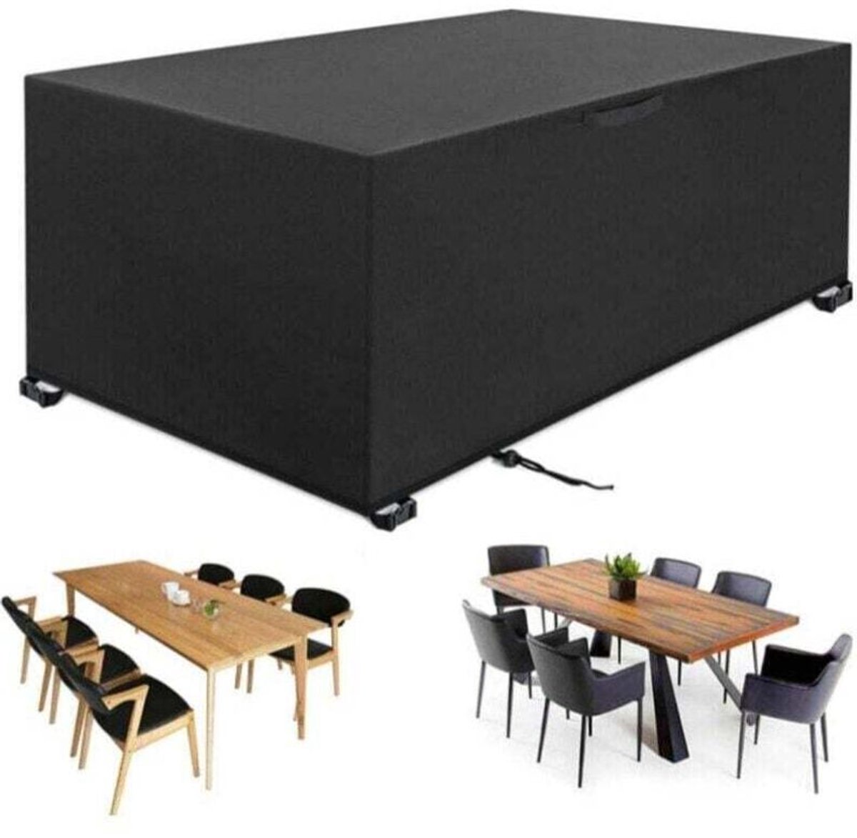 Tuinmeubelhoes voor buiten, 242 x 162 x 100 cm, tafelkleed van Oxford-stof, waterdicht, winddicht, regenbestendig, UV-bestendig, scheurvast.