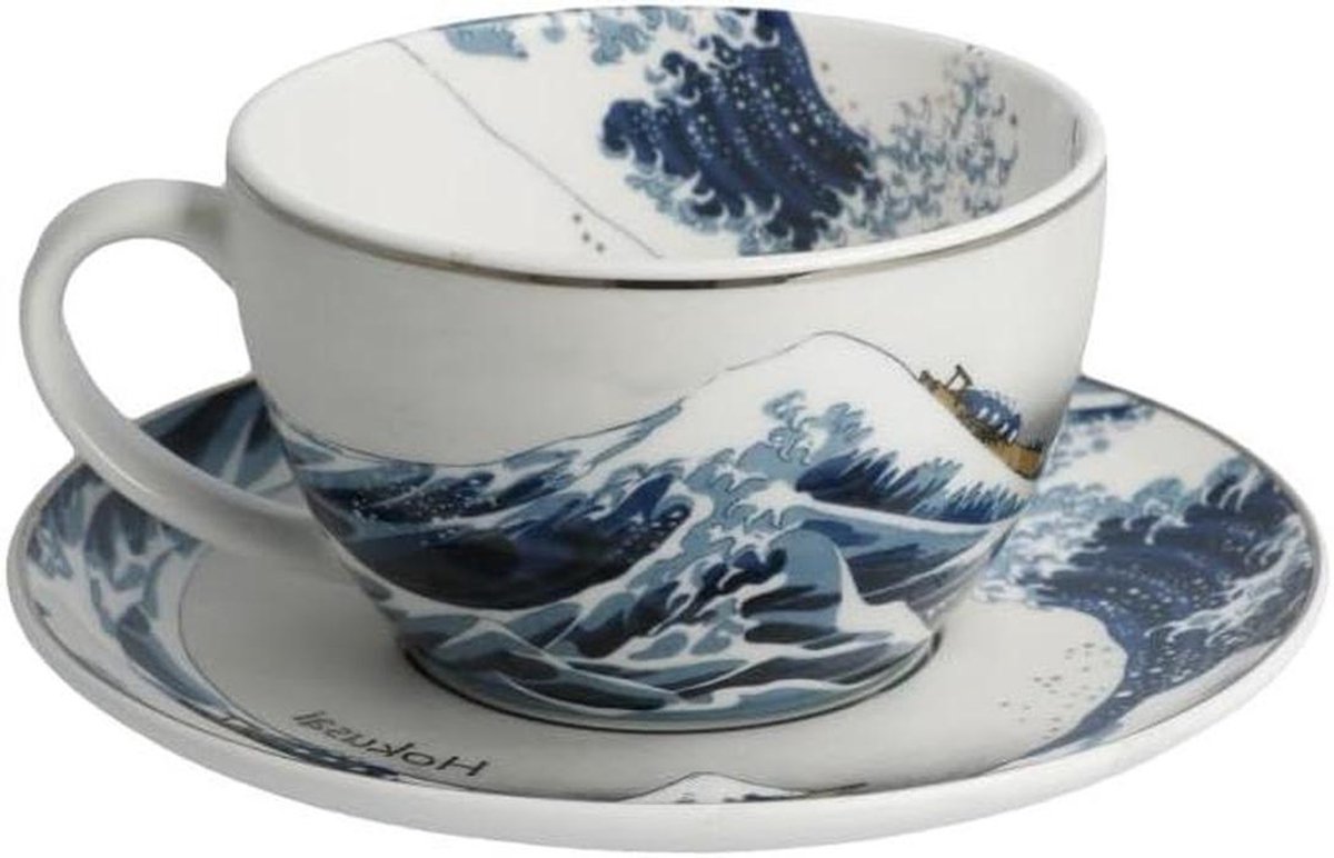 Thee Cappuccino Cup - Mok Schotel - Warme Dranken - Fijn Bone China - 250 ml - Meerkleurig
