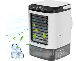 Solvix Airco – Ventilator – Mobiele Airco – Aircooler – Luchtkoeler Draagbaar – 900ML Watertank – 3 Snelheden – Met Nachtlampje – Voor Slaapkamer en Kantoor