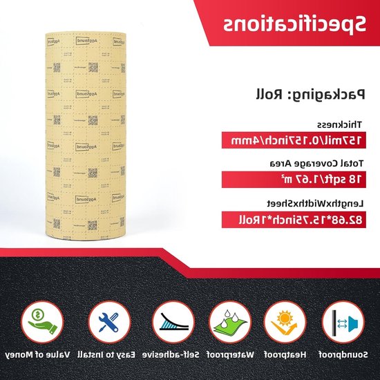 Zelfklevende geluidsisolatie mat 420x40cm - 4mm dik - Perfect voor auto, woning en hobbyprojecten (1.67㎡) — afbeelding 4