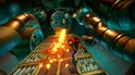 Crash Bandicoot rent weg van nitro-explosies in een industriële omgeving met buizen.