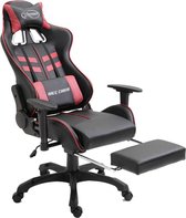 Gamestoel Rood met Voetensteun - Gaming Stoel - Gaming Chair - Bureaustoel racing - Racestoel - Bureau stoel gamen