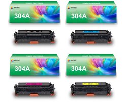 INKFIND 304AU tonercartridge multipack van 4 stuks (Zwart+Cyaan+Magenta+Geel) compatibel met HP 304A (CC530A/CC531A/CC532A/CC533A) / HP 305A (CE410X/CE411A/CE412A/CE413A) / HP 312A (CF380X/CF381A/CF382A/CF383A) / Canon 718 BK/C/M/Y -4-pack BK/C/M/Y