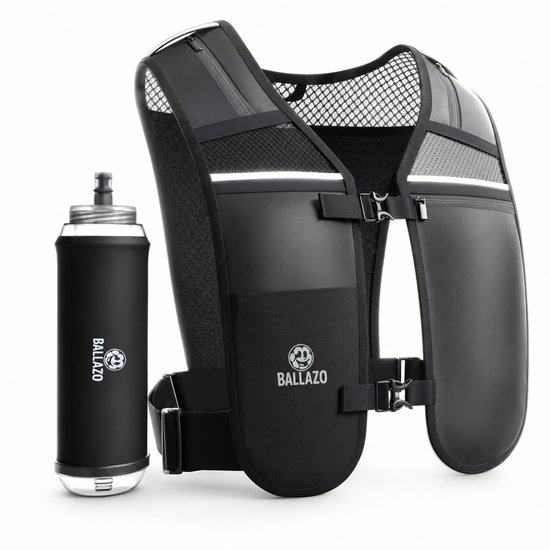 Reflecterend Hardloopvest met Drinkhouder & Soft Flask - Loopvest - Waterdichte Telefoonhouder - Running Vest - Ballazo