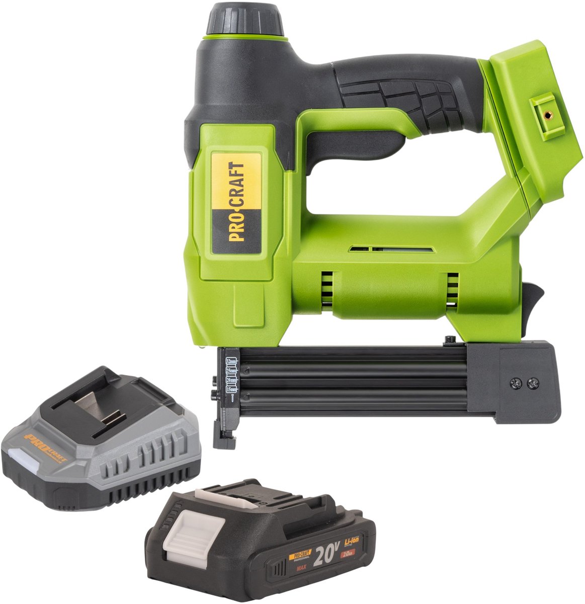 Procraft PEH20 accu-tacker 20 V 15 - 32 mm + 1x accu 2,0 Ah + oplader