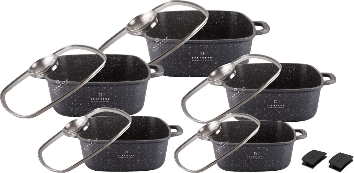 Edënbërg Edenberg 10-delige Luxe Pannenset van Gesmeed Aluminium