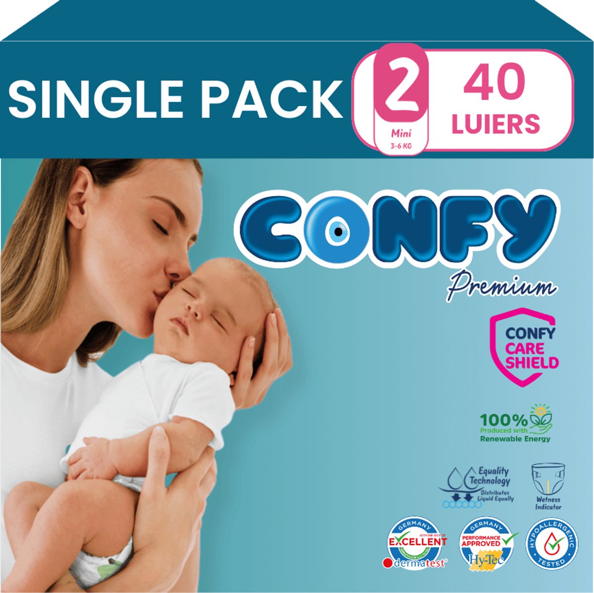 Confy Premium luiers maat 2 | 40 stuks