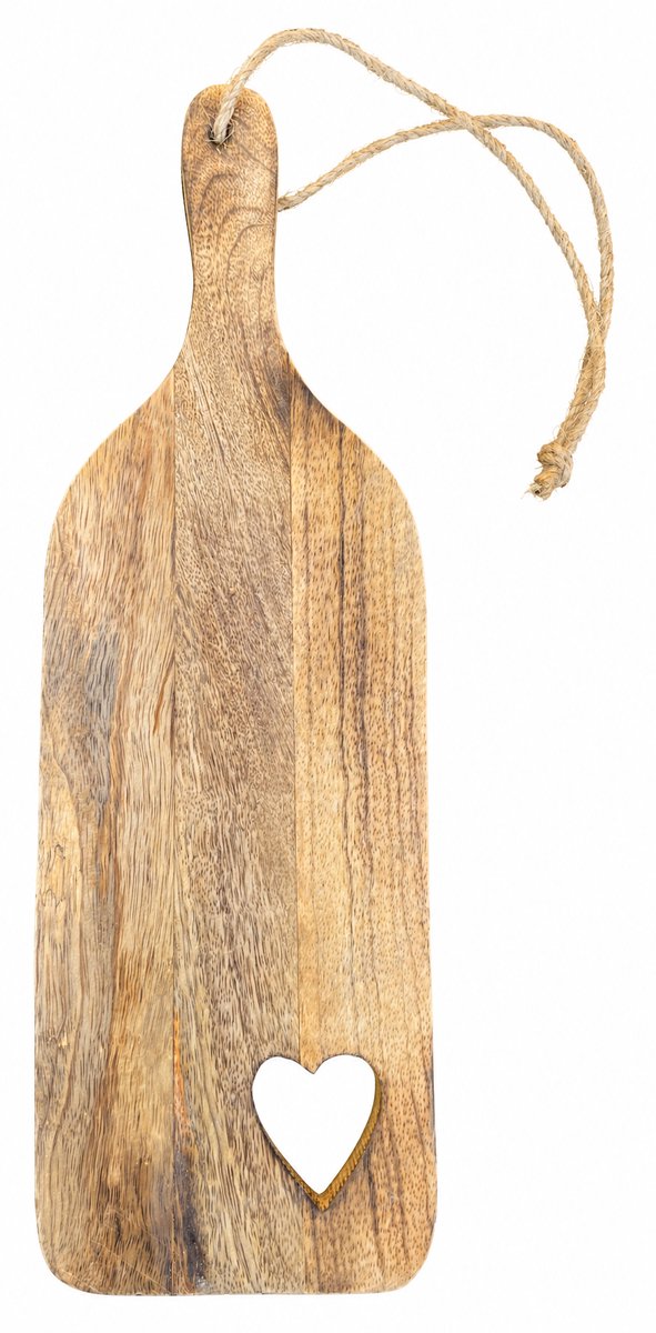 Mango houten serveerplank met hartje – Duurzaam – Moederdag - Cadeau - 40 cm