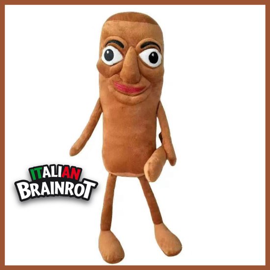 Topknuffels® - Tung Tung Tung Sahur Italian Brainrot Pluche Knuffel 30 cm - TikTok Plush Toy - Speelgoed Knuffels Brain Rot - Ballerina Cappucina, Bombardiro Crocodilo, Boneca Ambalabu, Tralalero Tralala, Chimpanzini Bananini, Tung Tung Tung Sahur