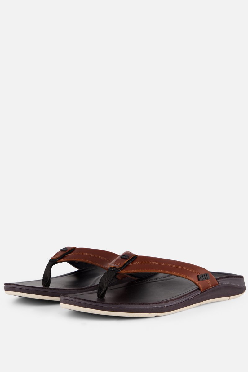 Reef Leather Offshore Slippers Leer Bruin