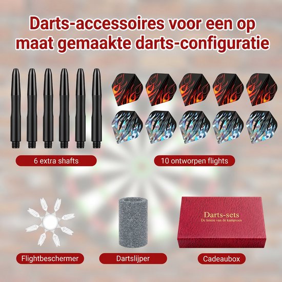 Dartpijlen Set 6 Stuks - 24 Gram Steeldarts - Professionele Dartset - Inclusief Flights en Dartetui van Merkloos — afbeelding 5