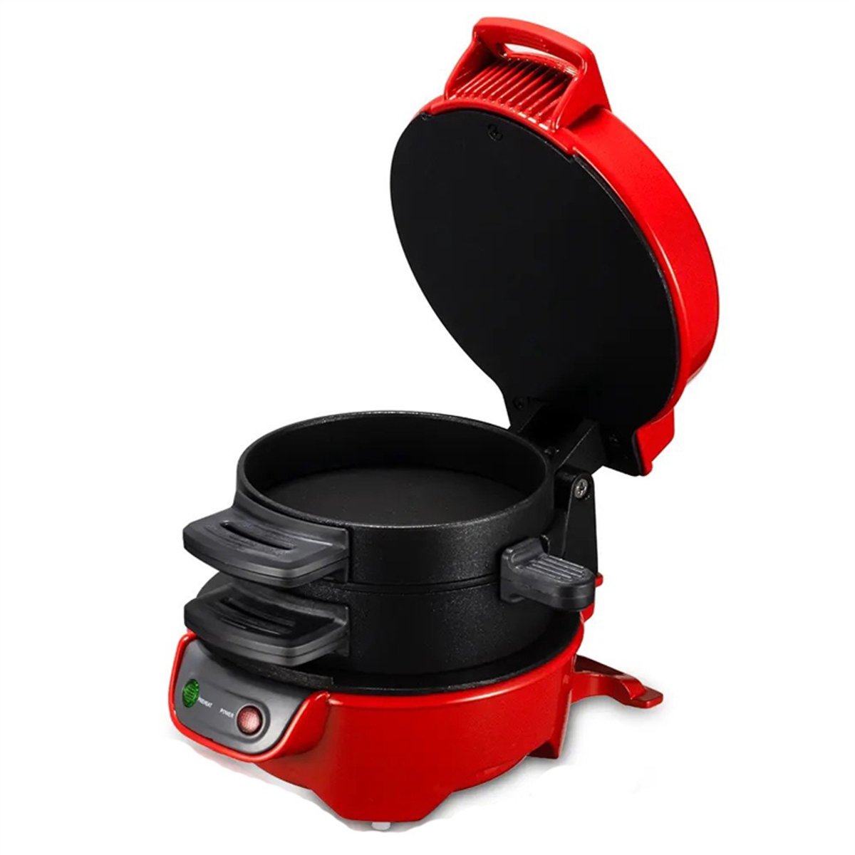 NAVOBIZ - Ontbijt machine - Burger machine - Sandwich maker - 800 W - Non-stick coating - Dubbele kooklaag - Draaibare kookplaat