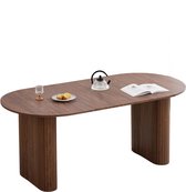 Jessi Store - Eettafel - Eettafel ovaal - Voor 6 personen - Ovaal - MDF houttextuur - Moderne eettafel - 180x90x76cm - Donkerbruin