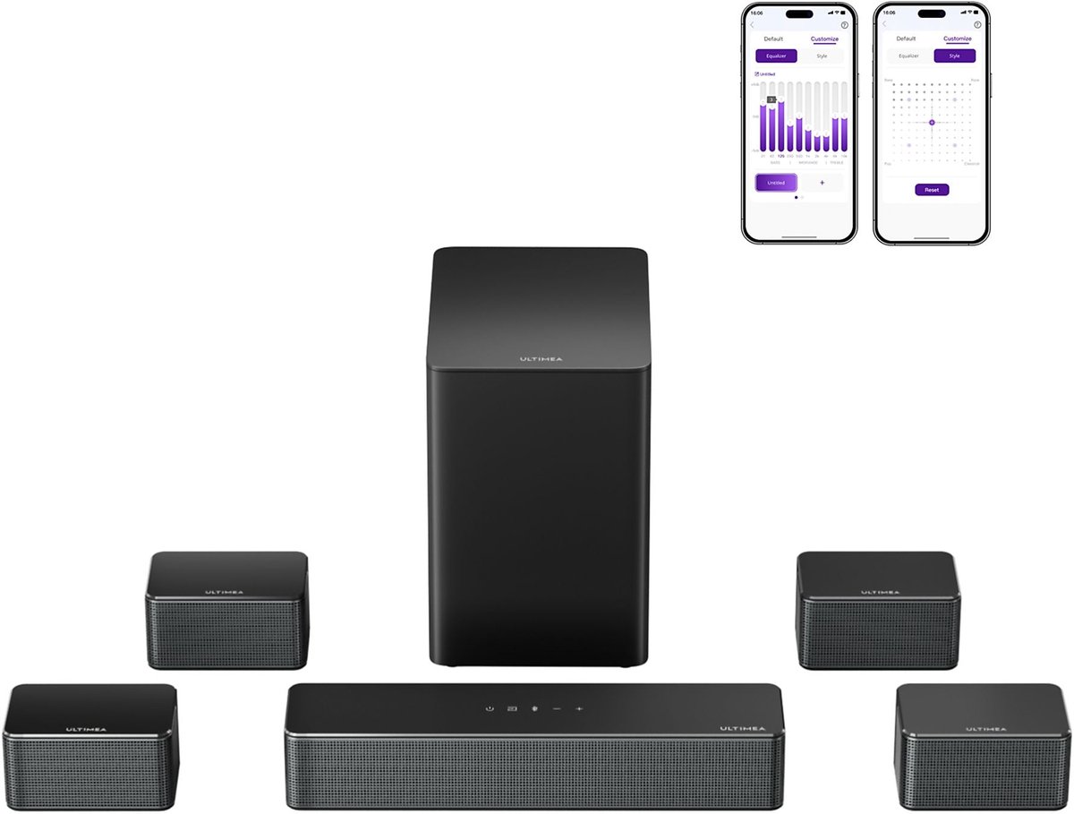 ULTIMEA Soundbar met Draadloze Subwoofer en Surroundspeakers - ULTIMEA - €169,99