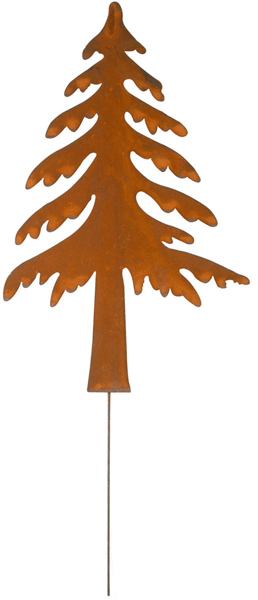 UNUS® Tuinsteker kerstboom groot in roestlook - Decoratie voor buiten - Tuin - Metaal - Tuindecoratie voor buiten -