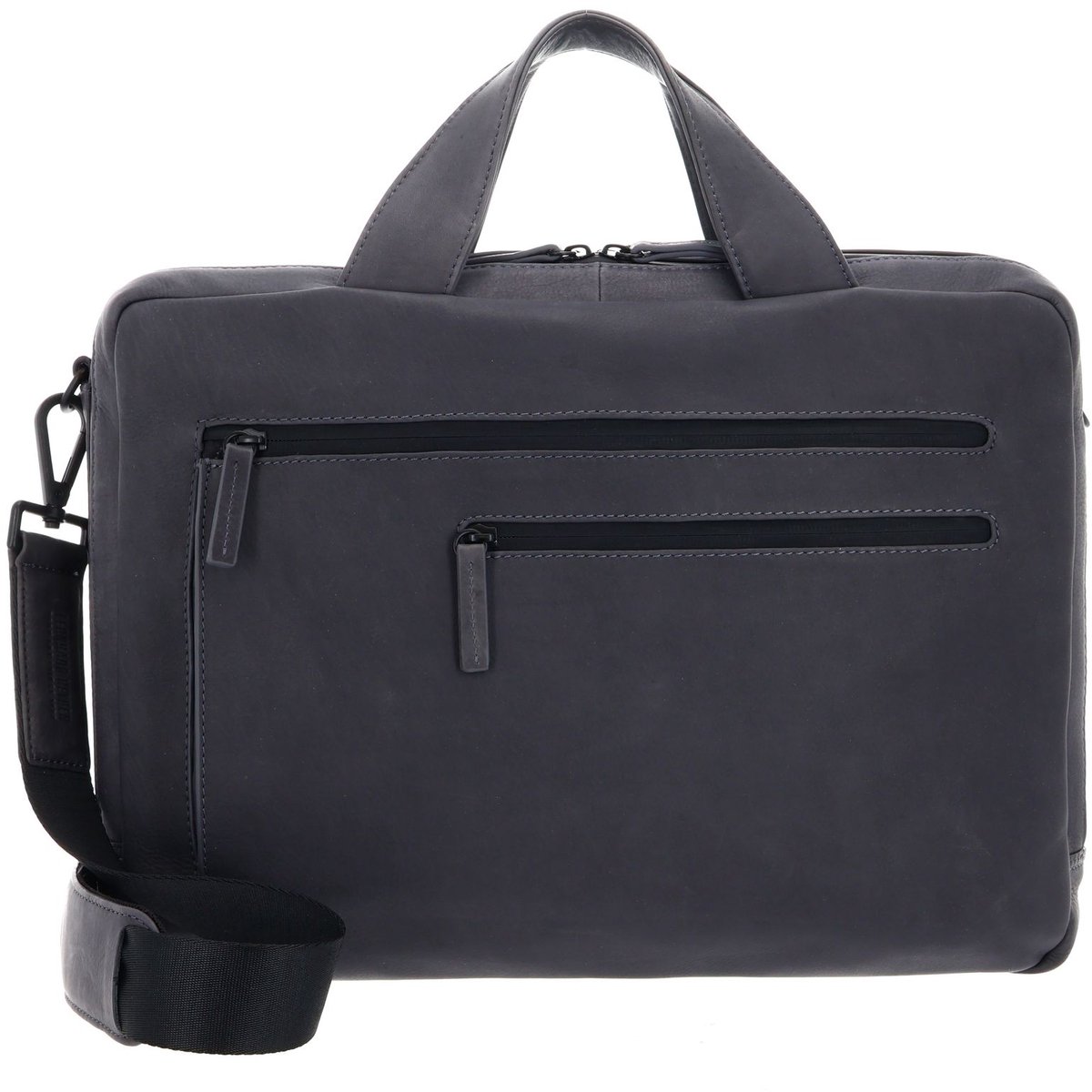 LEONHARD HEYDEN Leren business tas met laptopvak Den Haag RV-Aktenmappe 2 Fächer 6750 Grau antraciet
