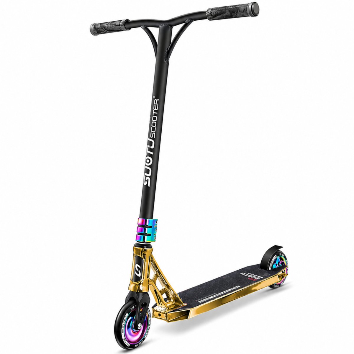 Bol.com Suotu Stuntstep Professioneel - Step - 110mm - Speelgoed Jongens/Meisjes - Kinderstep - ABEC-9 - 100KG - Aluminium - Zwa... aanbieding
