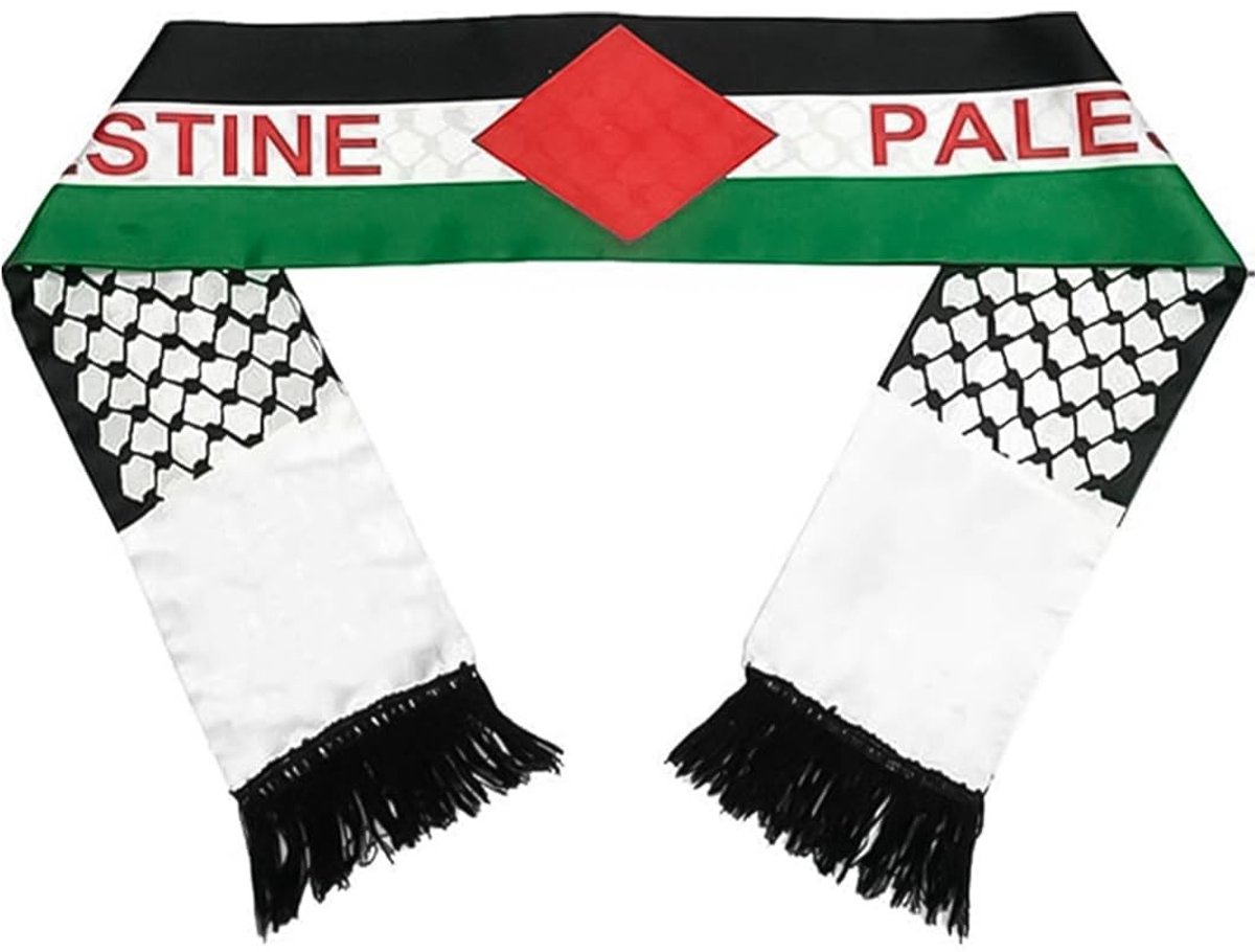 Allecto - Palestina vlag sjaal - Dubbelzijdige keffiyeh sjaal - Elegant modeaccessoire - 100% polyester - Culturele sjaal - Geschikt voor elke outf...