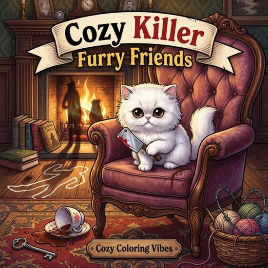 Silly Funny Coloring Book- Cozy Killer Furry Friends - cover