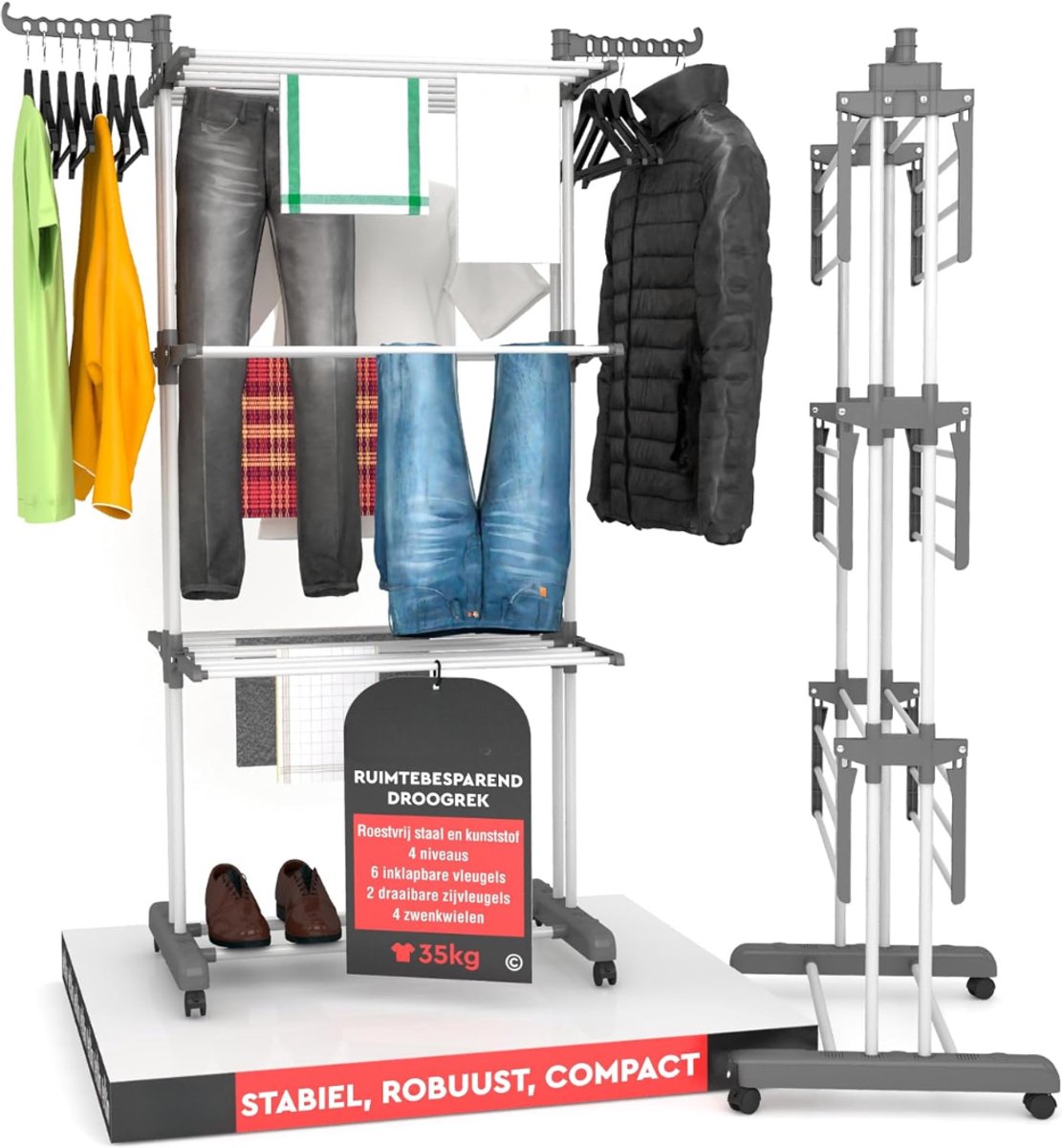 VLSelect®Droogrek inklapbaar - Droogrek - Wasrek - Droogtoren