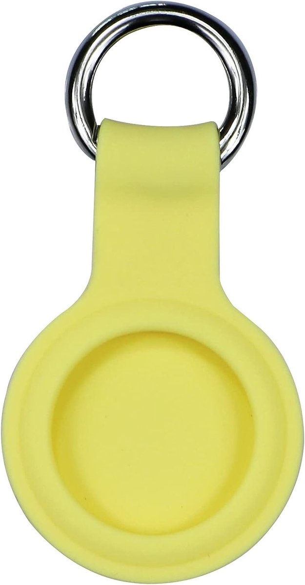 Dunne en Lichtgewicht Silicone Hoes voor AirTag - Beschermende Anti-Kras Case in Geel, Perfect voor Sleutels en Bagage