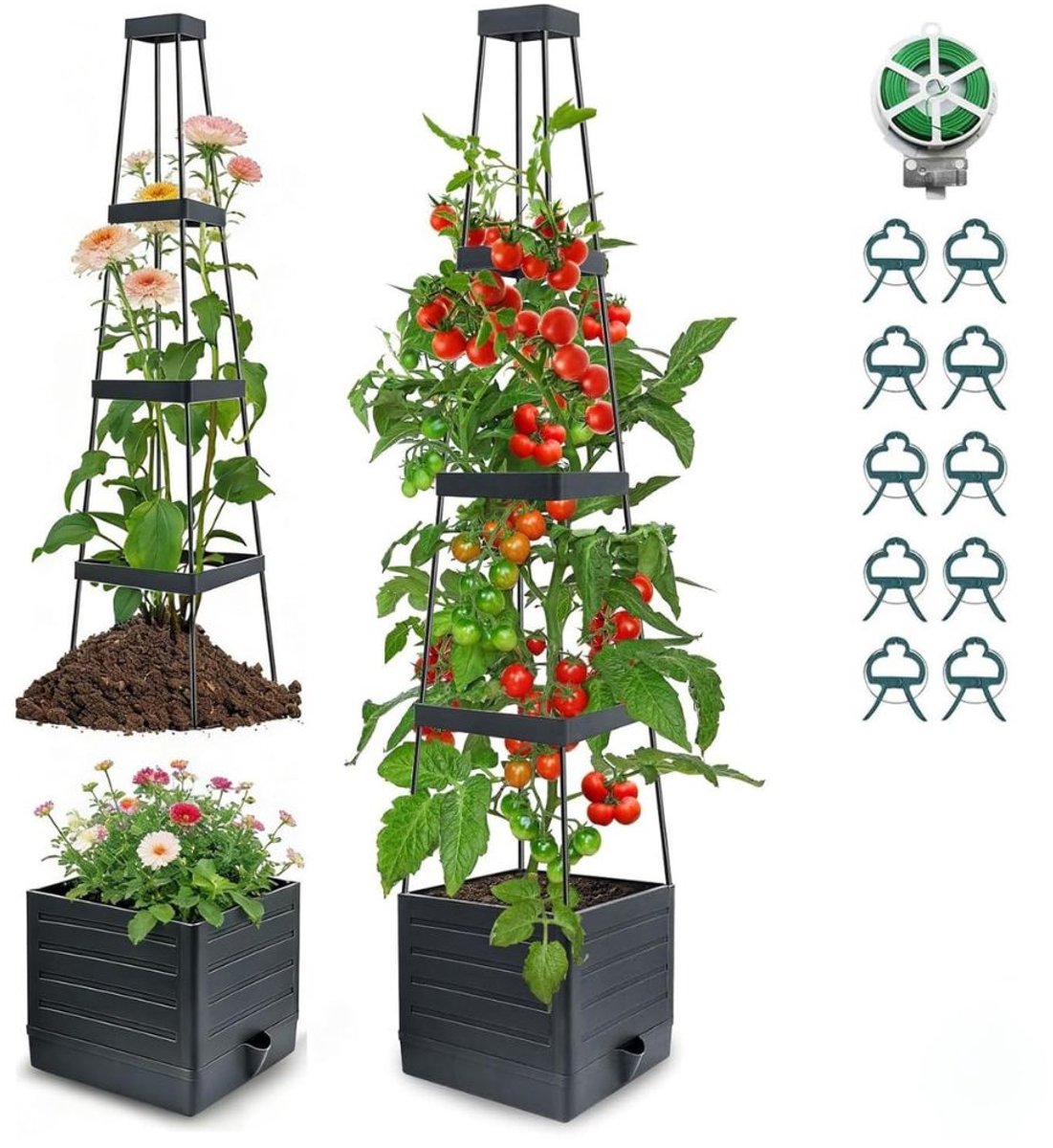 CLGP® Klimrek Planten - Plantensteunen voor Klimplanten - Wandrek voor Buiten - Zwart