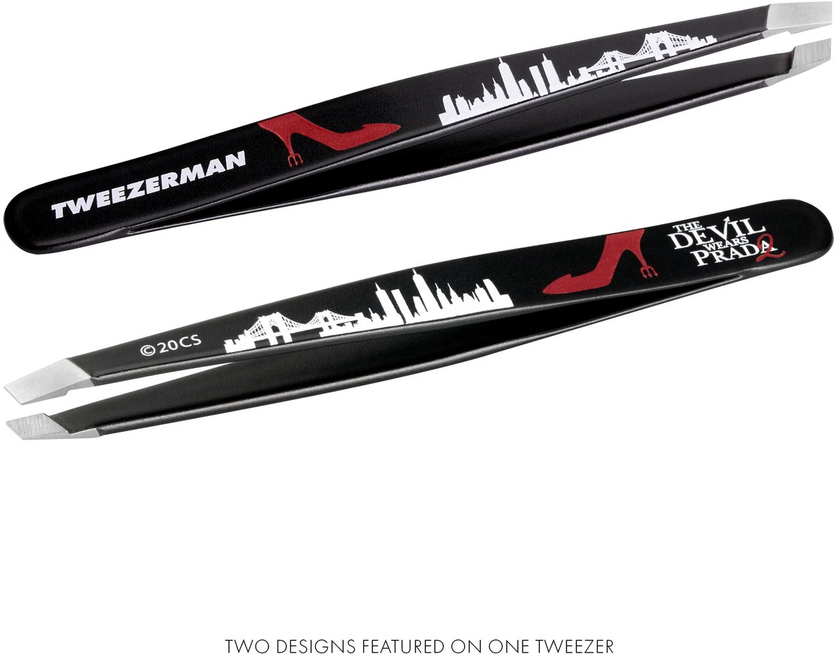 Tweezerman The Devil Wears Prada Slant Tweezer - Luxe Professionele Pincet Met 25° Schuine Precisiepunt Voor Perfect Gevormde Wenkbrauwen En Nauwkeurig Verwijderen Van Fijne Gezichtshaartjes