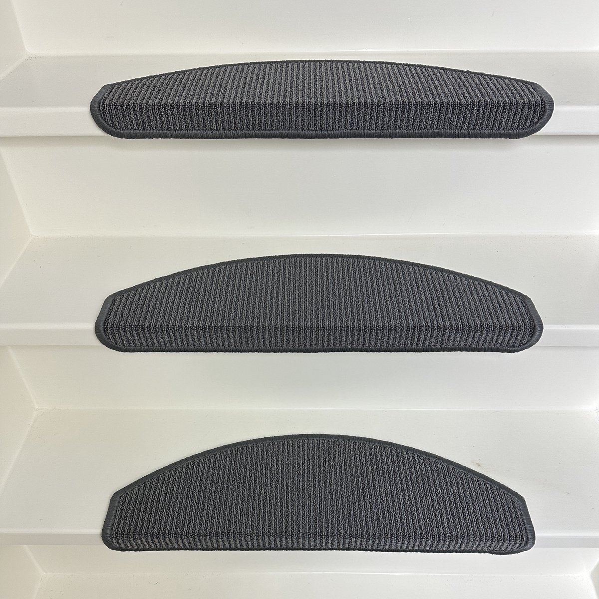 Elite Trapmatten - 13 stuks - vintage anti slip - Grijs - 56x17x3,5cm - halve maantjes