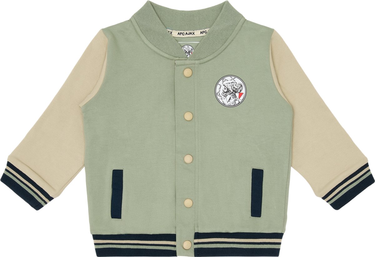 Ajax-baseball jacket groen beige peuter