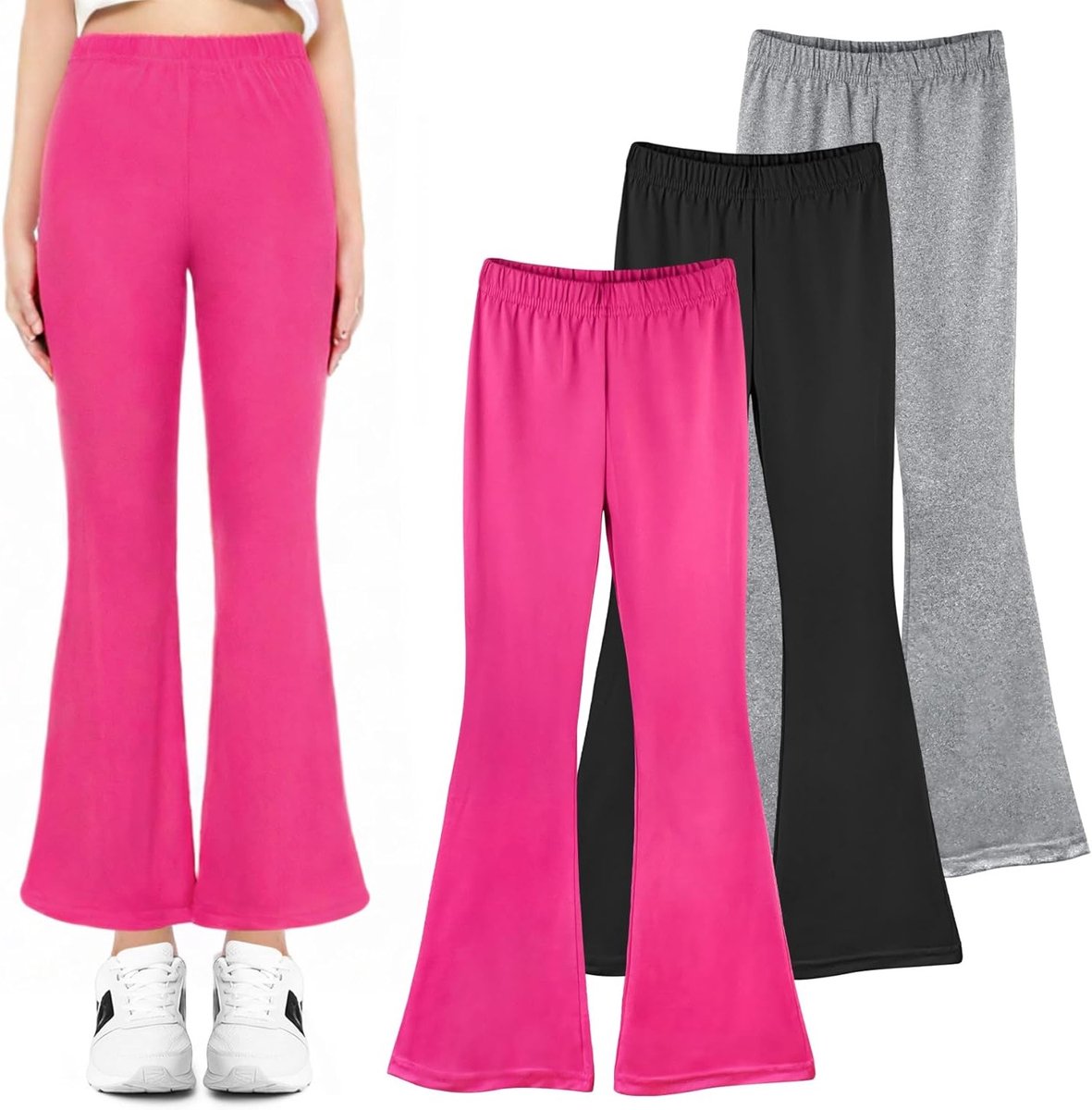 Set van 3 stijlvolle meisjesbroeken, comfortabele leggings voor school, dans en dagelijks gebruik, maten 104-158