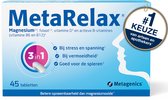 MetaRelax Magnesium Tabletten – 45 Tabs - Hoogwaardig Magnesiumcomplex met Magnesiumglycerofosfaat - Bij Stress & Spanning - Vermoeidheid - Goed voor de Spieren - Hou het hoofd koel en schiet niet in een kramp