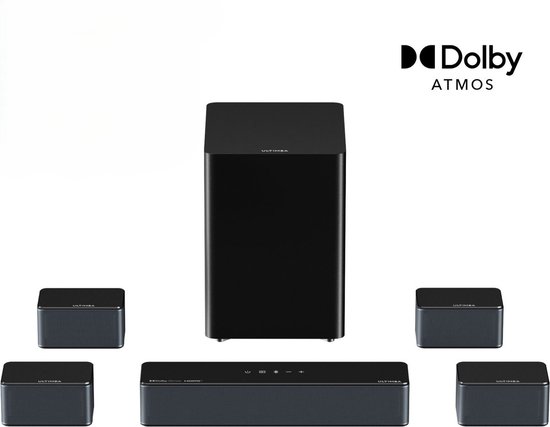 ULTIMEA Poseidon D80 Boom – 7.1 Dolby Atmos TV Soundbar, 500W, 6,5" subwoofer, app-bediening, home cinema-systeem