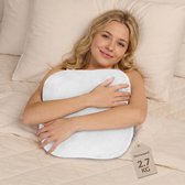 Gewichtskussen voor Volwassenen 2.7 KG – 30*30 CM Wit – Slaap Beter & Kom Tot Rust – Verzwaarde Kussen – Verzwaringskussen voor Meer Focus – Weighted Pillow – Weighted Body Pillow – Anti-Stress Slaap Knuffel – Anxiety Pillow – Machinewasbaar Kussen