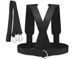Versterkt slee-trektuig met slot – Zware belasting tot 1,5T, trekband voor snelheid-, kracht- en conditietraining, voetbal & fitness