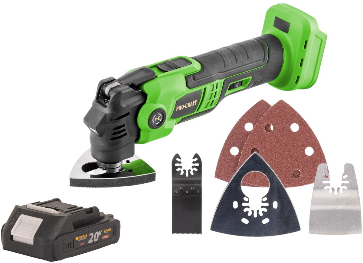 Procraft PMT22bb accu multifunctioneel gereedschap 20 V borstelloos + 1x accu 2,0 Ah - zonder oplader