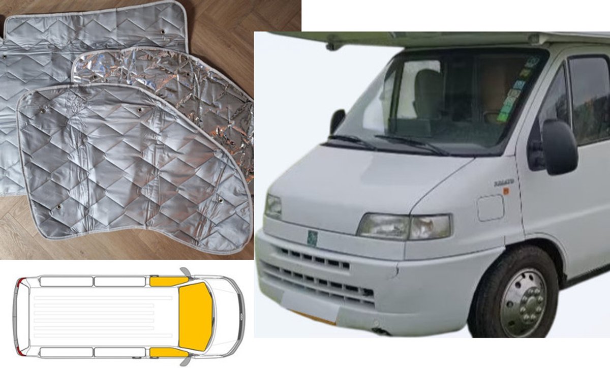 Raamisolatie geschikt voor Fiat Ducato 230 Bouwjaar 1994-2001 Grijs 3 Delig voorzijde ramen